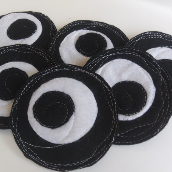 Handcrafted Freeform Stitched Felt Coaster Set #6. (Two Sets Available) - Picture 6 of 8